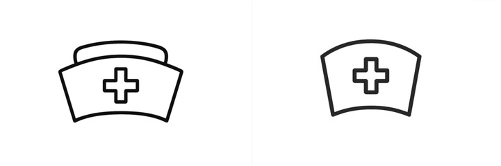 Obraz premium Simple nurse cap designs in two styles on a neutral background