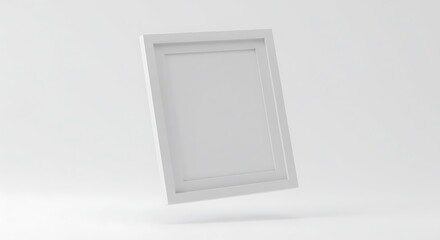 Blank White Picture Frame on Minimal Background for Mockup