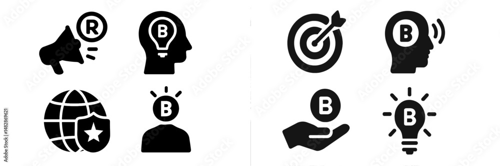 Fototapete creative symbols representing marketing concepts and strategies for modern business practices in a d