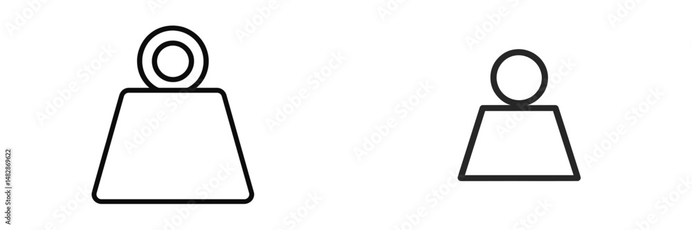 Fototapete simple geometric representations of weights in minimalist design showcasing different sizes and prop
