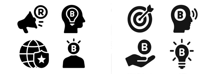 Creative symbols representing marketing concepts and strategies for modern business practices in a digital environment