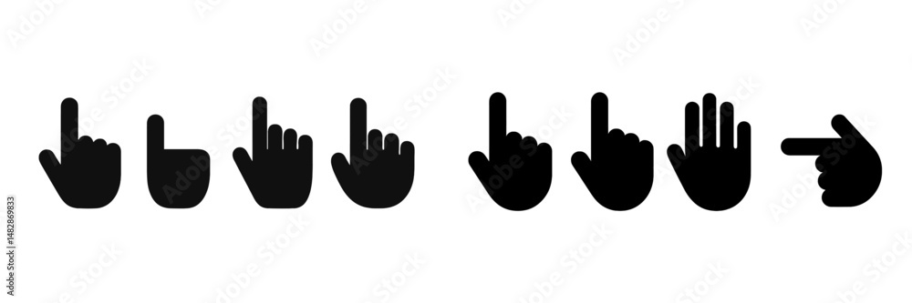Fototapete various hand gestures displayed in a minimalist design illustrating communication concepts