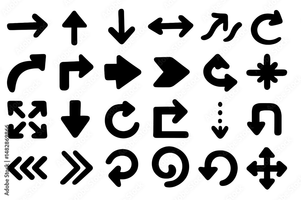 Fototapete various arrow symbols and directional signs used in design and navigation layouts