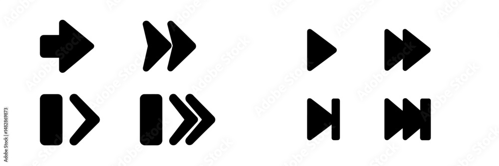 Leinwandbilder Collection of arrow symbols and icons for navigation and design purposes displayed against a white background
