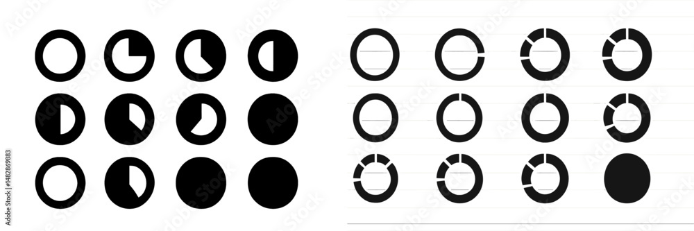 Leinwandbilder creative circular designs featuring various geometric shapes arranged in rows for artistic explorati
