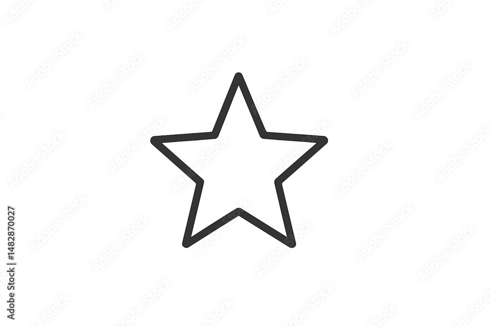 Aufkleber simple star outline drawn in black on a white background ideal for design and artistic projects