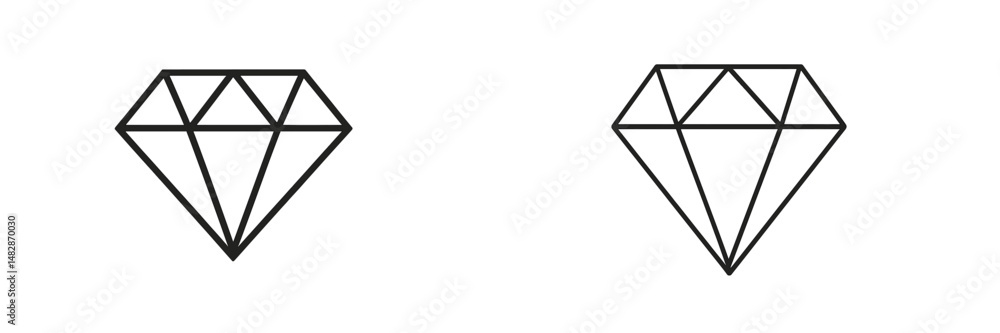 Aufkleber simple geometric diamond shapes in black line art suitable for various design projects and illustrat