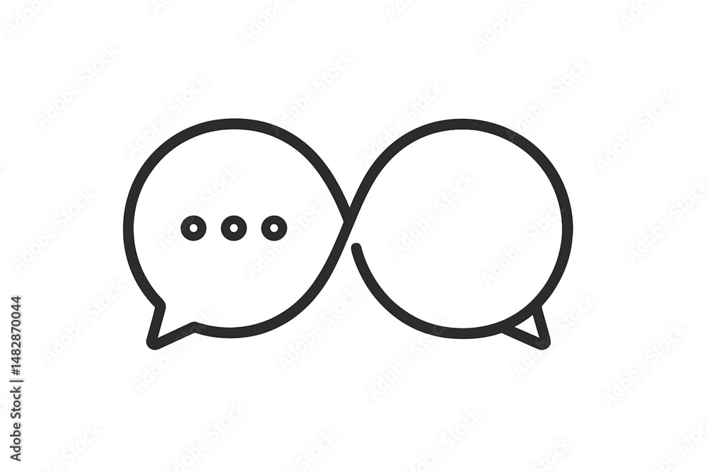 Poster conversation bubbles representing communication in a digital context with a minimalistic design