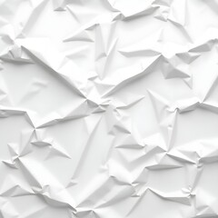 Crumpled white paper texture with complex folds and shadows creating a dynamic, tactile surface