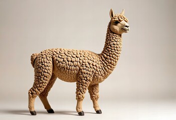 White background with an alpaca statue