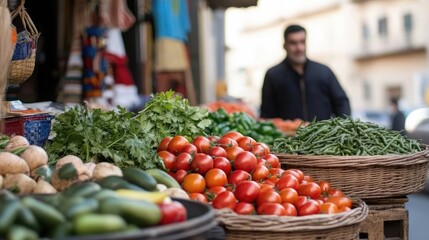 Fresh produce at a vibrant outdoor market