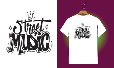 “Street Music Vibes” Urban Graffiti T-Shirt Design

