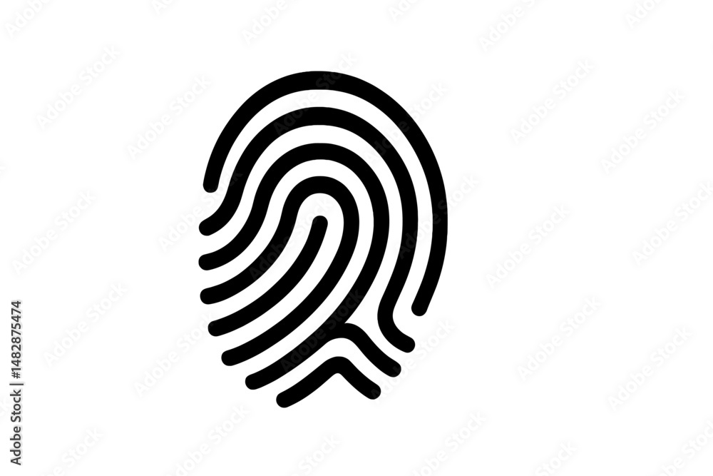 Aufkleber unique fingerprint design with bold lines suitable for various applications in art, security, and id