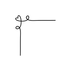 Doodle heart corner border