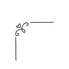 Doodle heart corner border