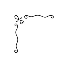Doodle heart corner border