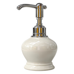 Elegant White Soap Dispenser with Chrome Pump for Modern Bathroom Decor and Accessories