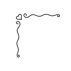 Doodle heart corner border