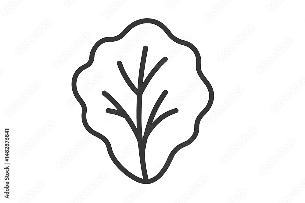 Poster leaf outline design features smooth curves and simple lines ideal for modern graphic applications