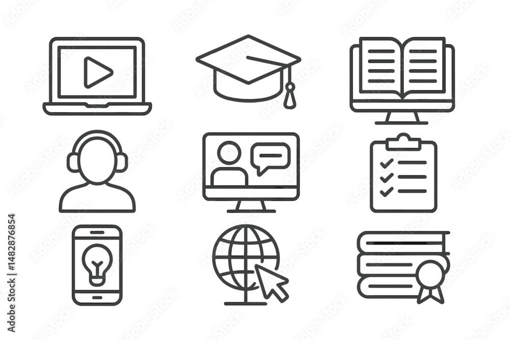 Poster digital learning tools for education showcasing various resources and activities in a modern classro
