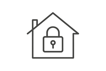 Secure home design showcasing a house with a lock symbol emphasizing safety and protection concepts