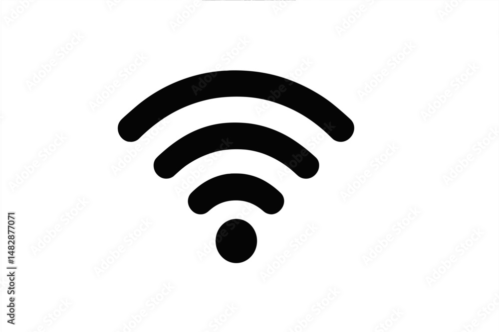 Aufkleber symbol representing wireless internet connectivity displayed on a plain background