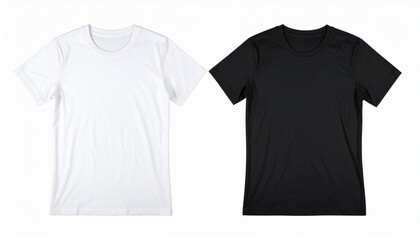 Naklejka premium White shirt and Black shirt on isolate white background. Clipping path
