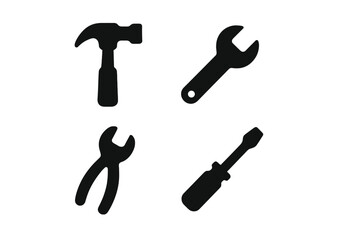 Various tools displayed in silhouette highlighting essential equipment for DIY projects and repairs