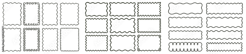 Poster decorative borders in various styles for graphics and design projects