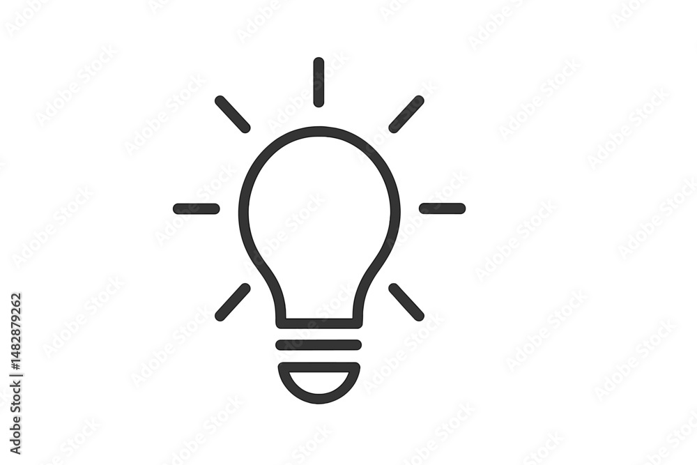 Poster creative light bulb symbol representing innovation and new ideas in a simple design for various uses
