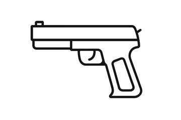 Stylized outline of a handgun showcasing modern design in minimalistic form