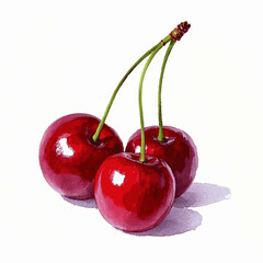 Juicy Crimson Flow cherry isolated watercolor vector illustration svg