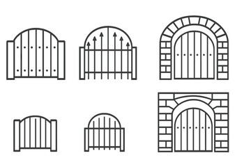 Different styles of gates and archways in minimalistic design
