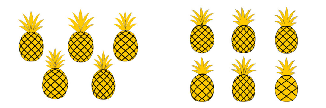 Colorful pineapple pattern design suitable for tropical-themed decor and summer events featuring vibrant colors and fun aesthetics