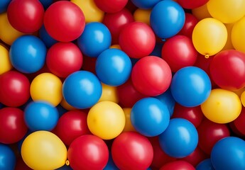 Vibrant Colorful Balls in Red Blue and Yellow for Festive Mood