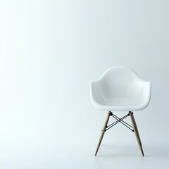 Minimalist white chair on light background