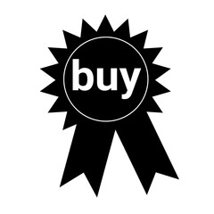 Buy Now Badge Premium Black and White Purchase Button Icon for E-commerce Websites and Apps