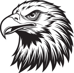 Minimalist eagle head silhouette vector in black, great for cutting machines like Cricut or Silhouette, Wildlife Silhouette Vector.