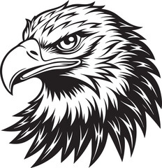Minimalist eagle head silhouette vector in black, great for cutting machines like Cricut or Silhouette, Wildlife Silhouette Vector.