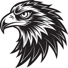 Minimalist eagle head silhouette vector in black, great for cutting machines like Cricut or Silhouette, Wildlife Silhouette Vector.