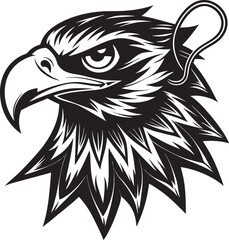 Minimalist eagle head silhouette vector in black, great for cutting machines like Cricut or Silhouette, Wildlife Silhouette Vector.