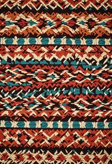 Logoic shapes in a repetitive pattern.