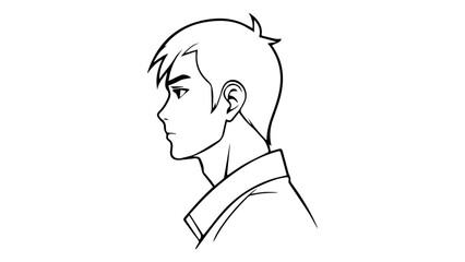 vector illustration of a person from side