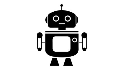 Fototapeta premium black and white shape of a robot simple illustration