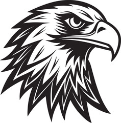 Minimalist eagle head silhouette vector in black, great for cutting machines like Cricut or Silhouette, Wildlife Silhouette Vector.