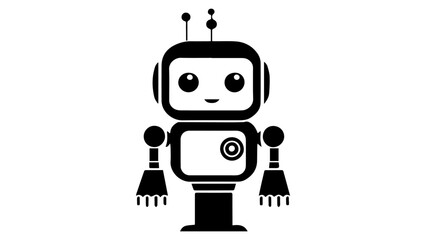 funny cartoon robot with no legs