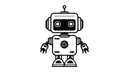 Fototapeta premium black and white shape of a robot silhouette