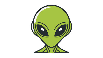 simple green shape of an alien vector illustration