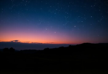 Fototapeta premium Stunning Summer night with glowing stars.