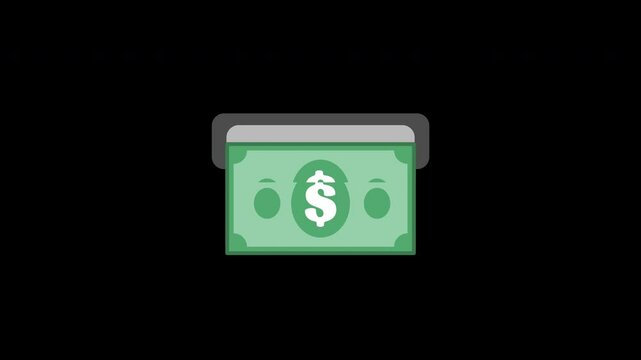 withdraw money from ATM icon animation